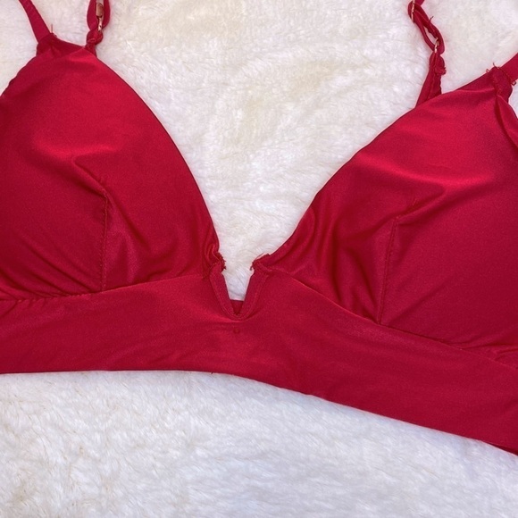 🍒🌷ROSE + Vine🌷🍒Cherry Red Sateen Padded Bralette​ - Picture 2 of 5
